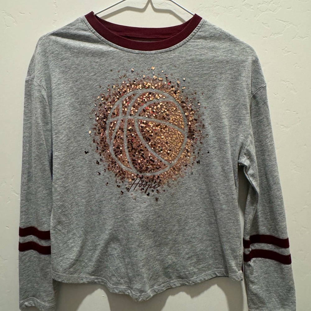 Justice size 10 Basletball Glitter Shirt